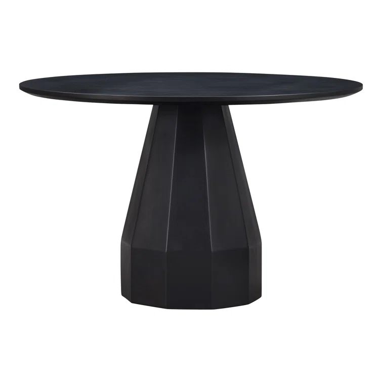 Templo Black Concrete Round Outdoor Dining Table