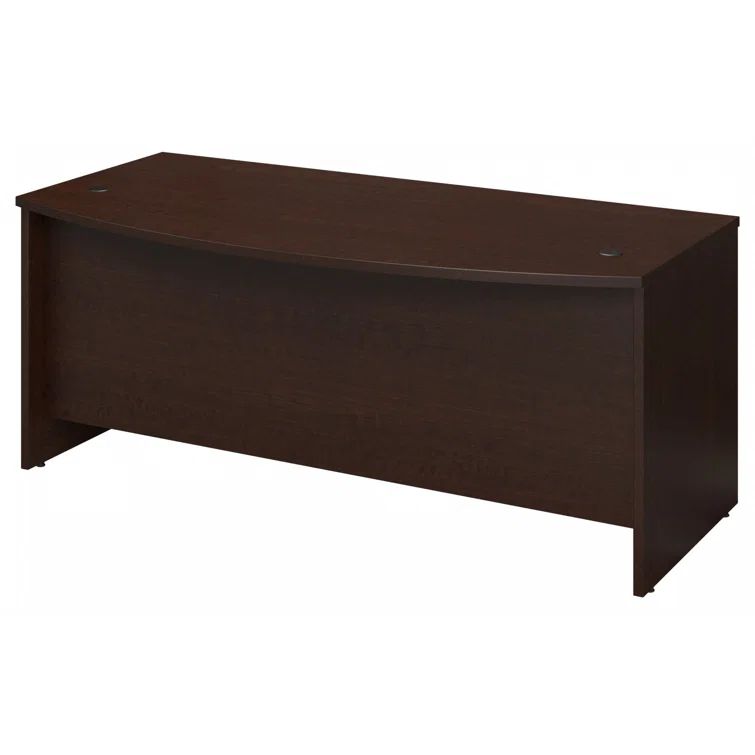 Mocha Cherry U-Shaped Home Office Desk with Drawer and Tray