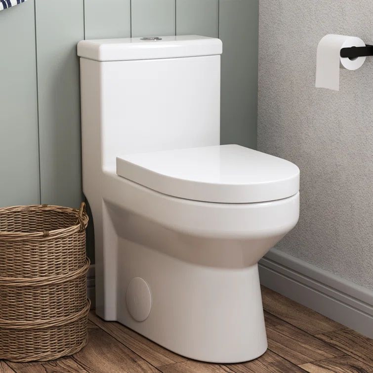White Round Free Standing Dual Flush High Efficiency Toilet