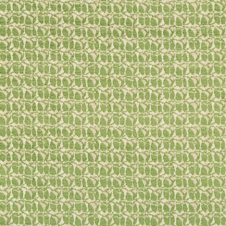 Meadow Green and Off-White Linen Upholstery Fabric