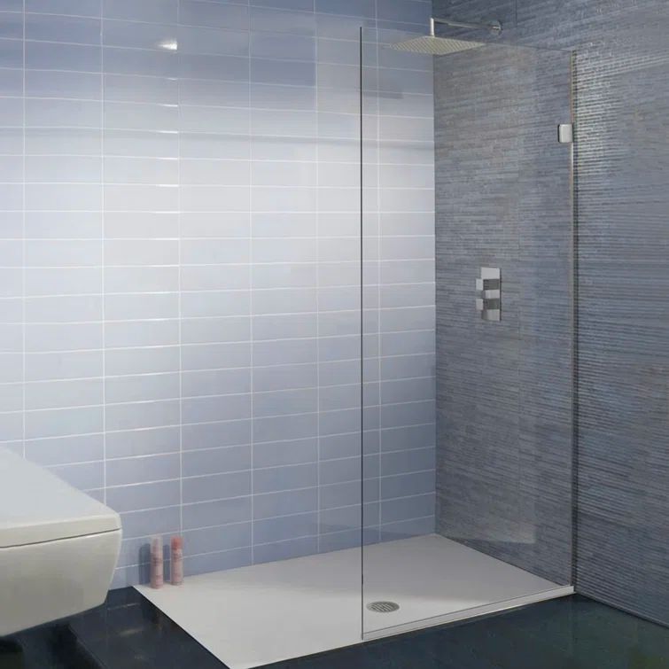 Milan 60" x 30" Frameless Clear Glass Shower Screen with Chrome Finish