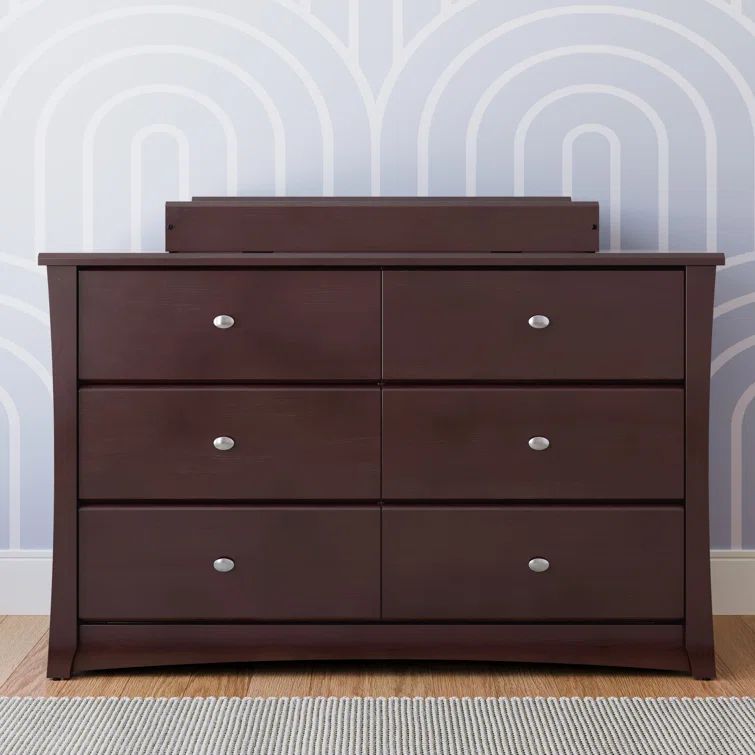 Espresso Crescent 6-Drawer Double Nursery Dresser, GREENGUARD Certified