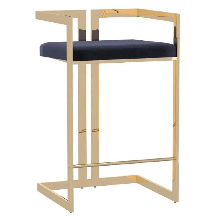 Cosmo 26'' Black and Gold Metal Counter Stool