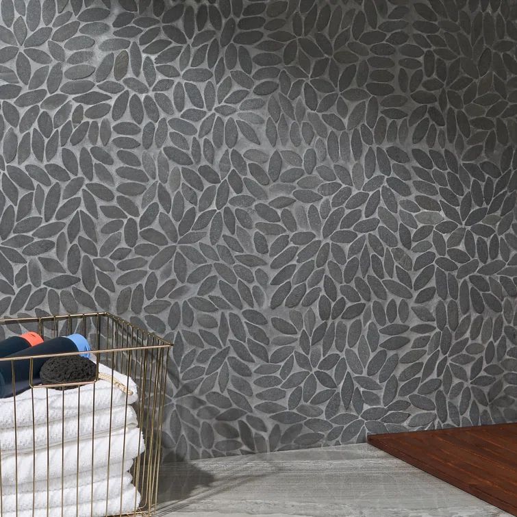 Gray Slate Pebble Mosaic Tile for Floors and Walls
