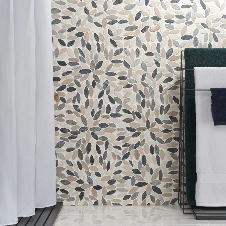 Multicolor Natural Slate Pebble Mosaic Tile for Floors and Walls