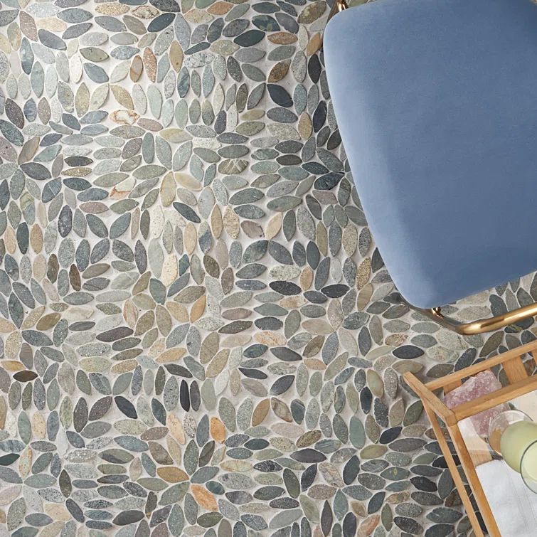 Landscape Multicolor Slate Pebble Mosaic Tile
