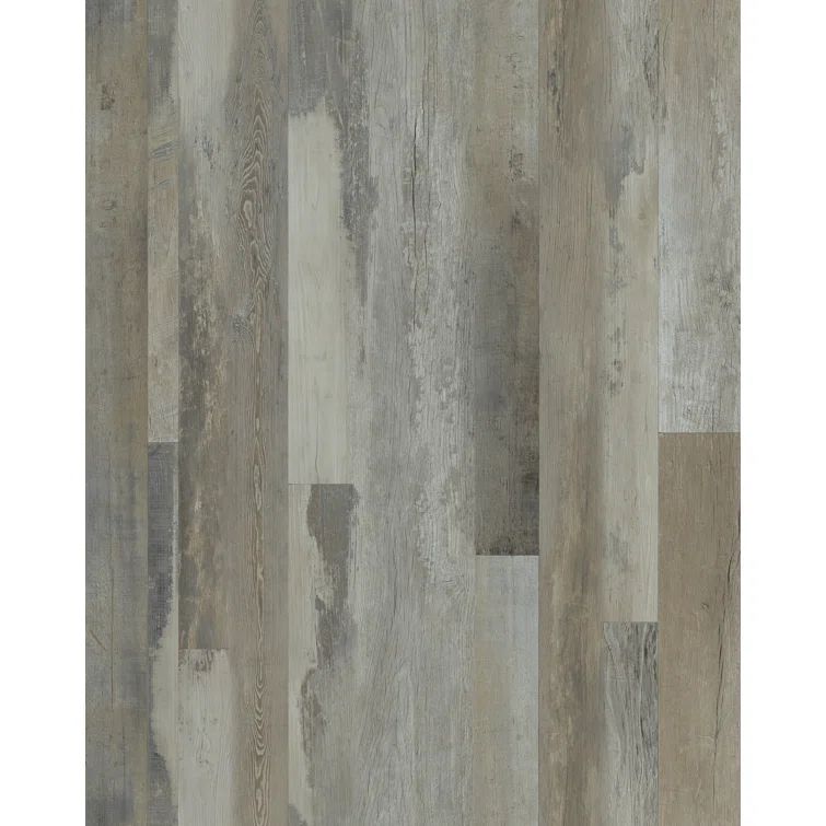 Harvest Distressed Gray Brown Multi Wide Plank Peel and Stick Vinyl Flooring