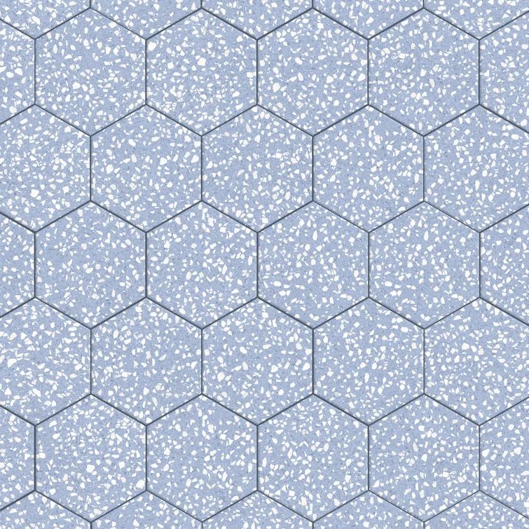 Sky Blue Hexagon Porcelain Tile with Matte Finish