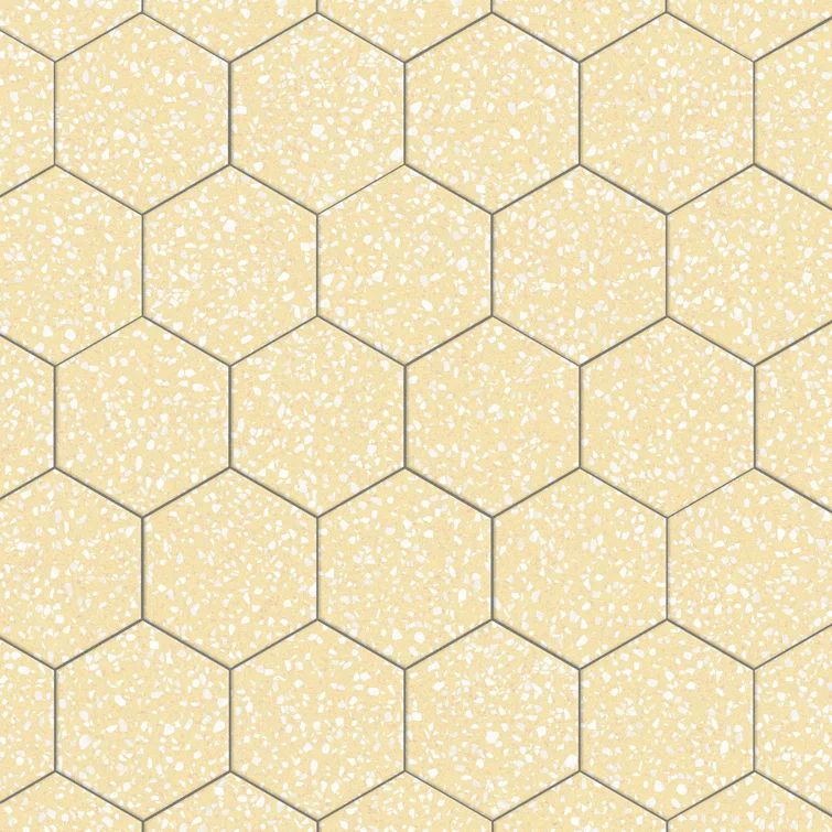 Venice Yellow Hexagon Matte Porcelain Floor and Wall Tile