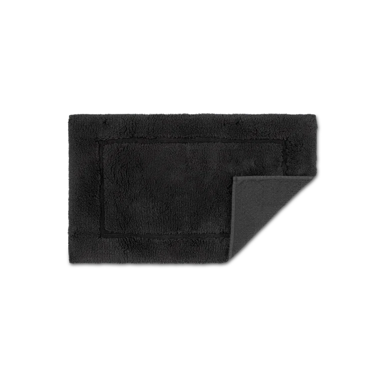 Small Charcoal Cotton Plush Bath Rug