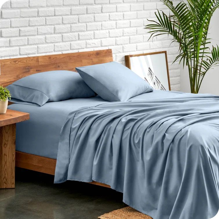 Queen Dusty Blue Ultra-Soft Microfiber Deep Pocket Sheet Set