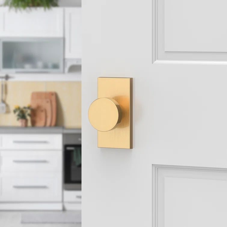 Satin Brass Flat Ball Passage Door Knob