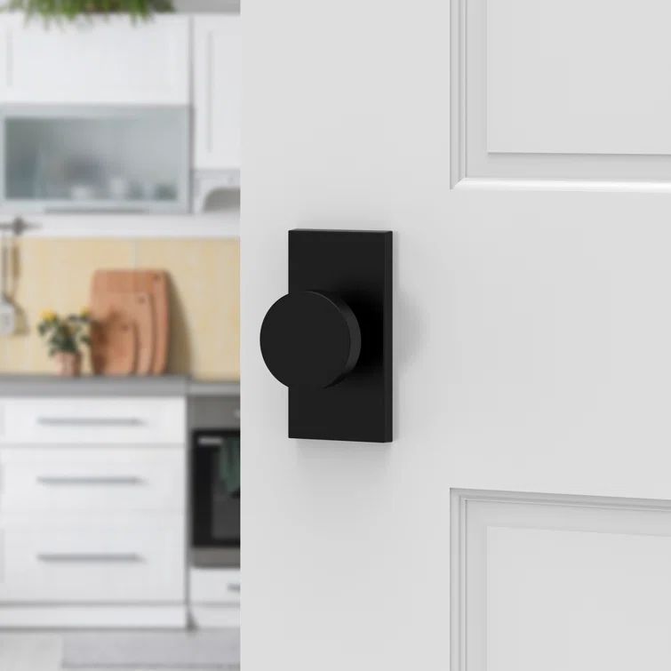 Satin Black Brass Flat Ball Passage Door Knob