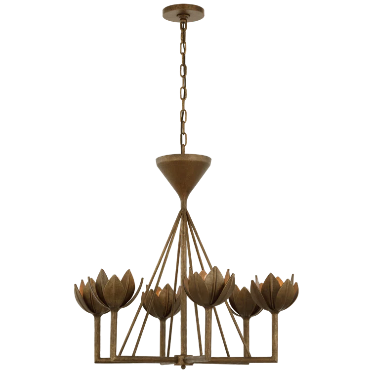 Antique Bronze Floral 6-Light Chandelier