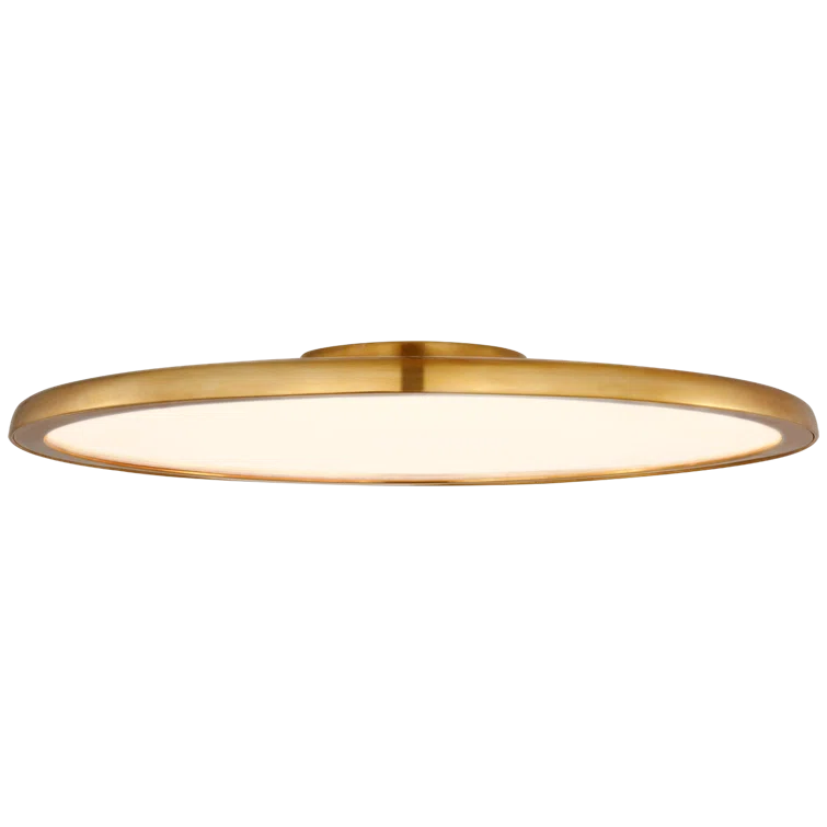 Natural Brass and Aluminum Round LED Flush Mount Light