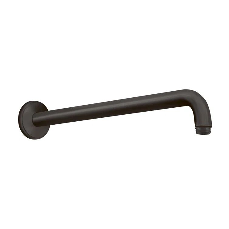 Matte Black 16-Inch Modern Wall-Mount Shower Arm