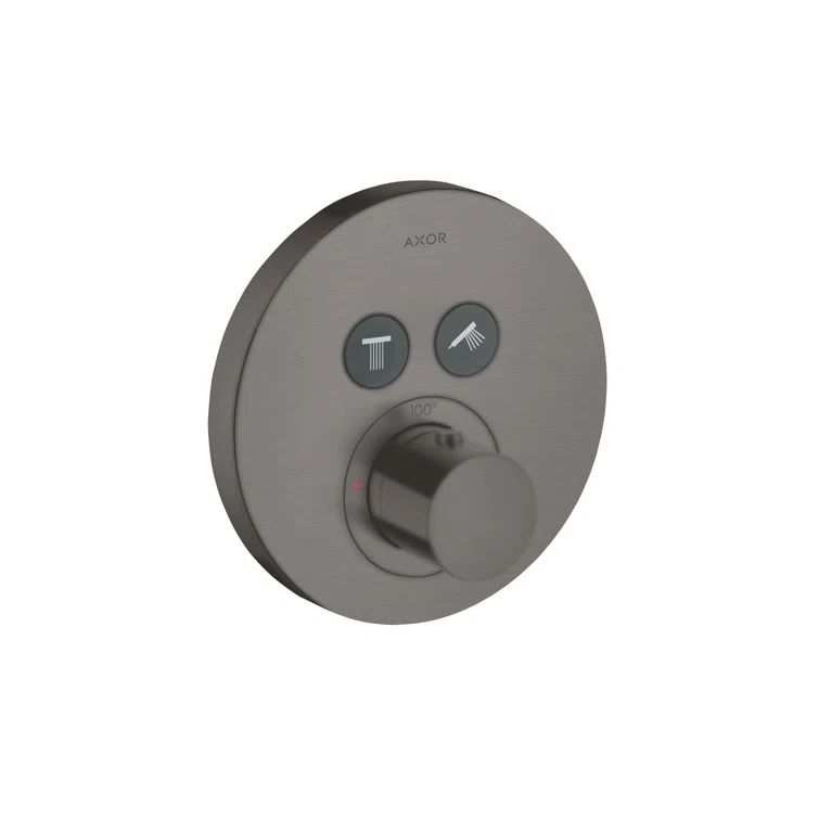 Brushed Black Chrome Thermostatic Shower Knob with Diverter