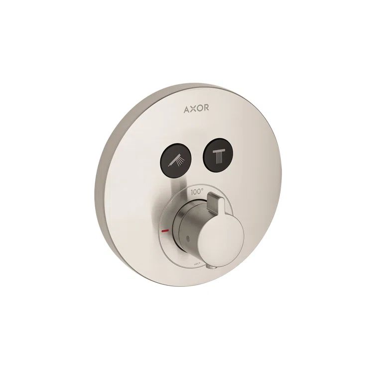 Modern Brushed Nickel Wall-Mounted Shower Trim with Diverter
