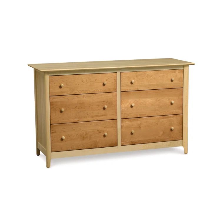 Maple and Cherry Double Dresser with Extra Deep Drawers