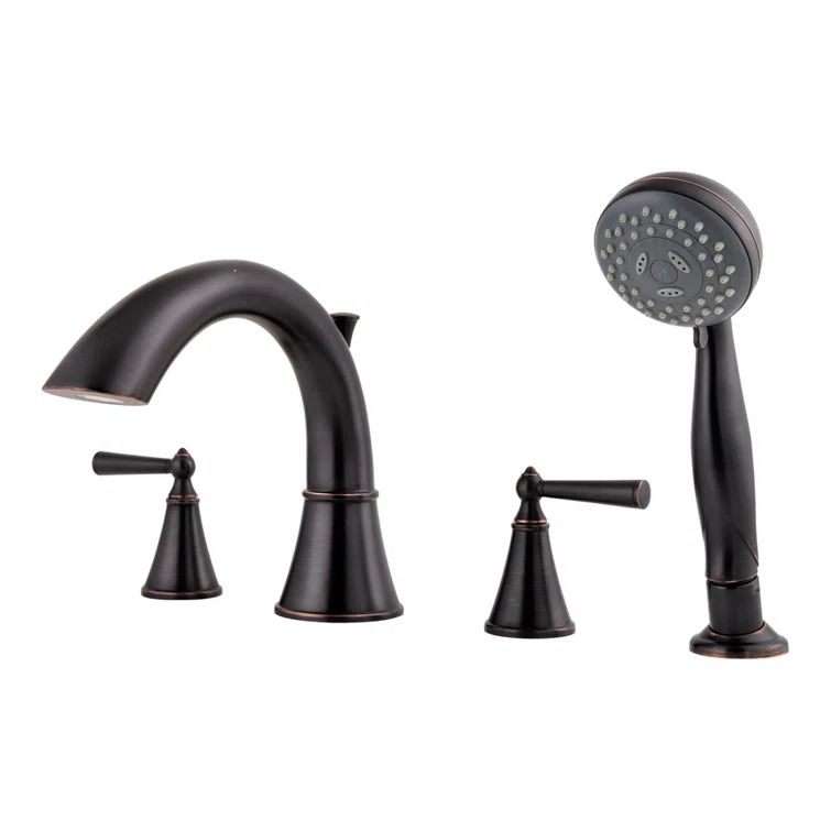 Tuscan Bronze Roman Tub Trim Kit with Handshower