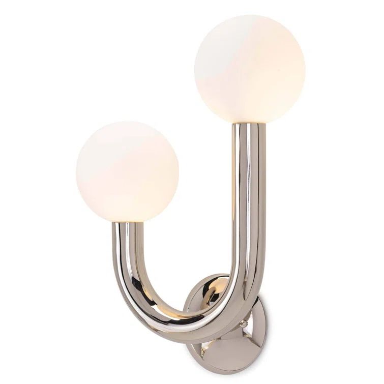 Polished Nickel Dual Globe Dimmable Wall Sconce