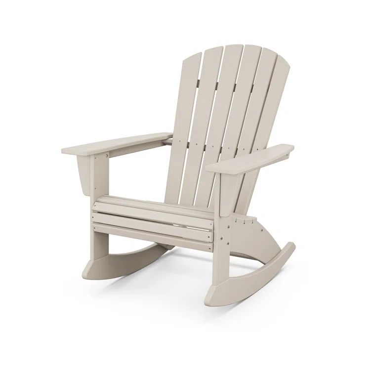 Sand Polywood Nautical Curveback Adirondack Rocking Chair