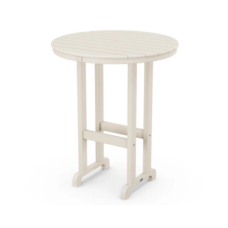 Sand Polypropylene Round Outdoor Bar Table with Umbrella Hole