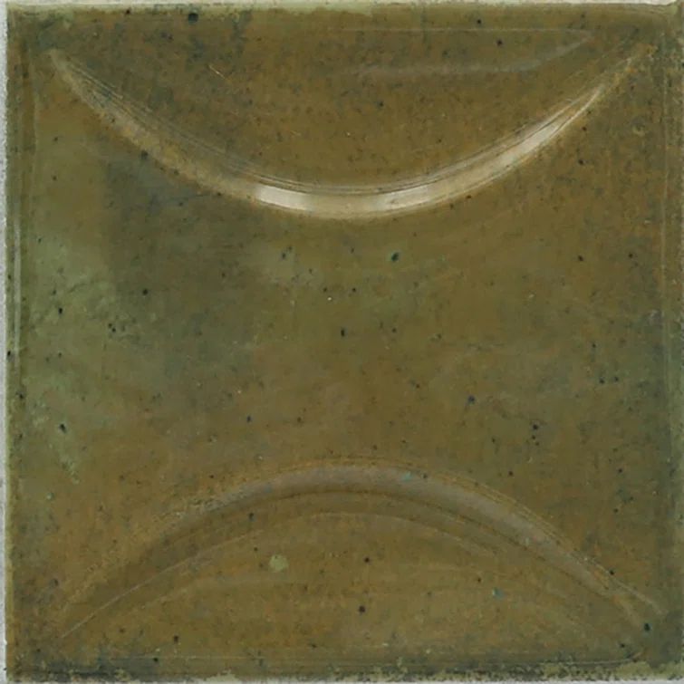 Antiek 4'' x 4'' Glossy Olive Green Ceramic Wall Tile