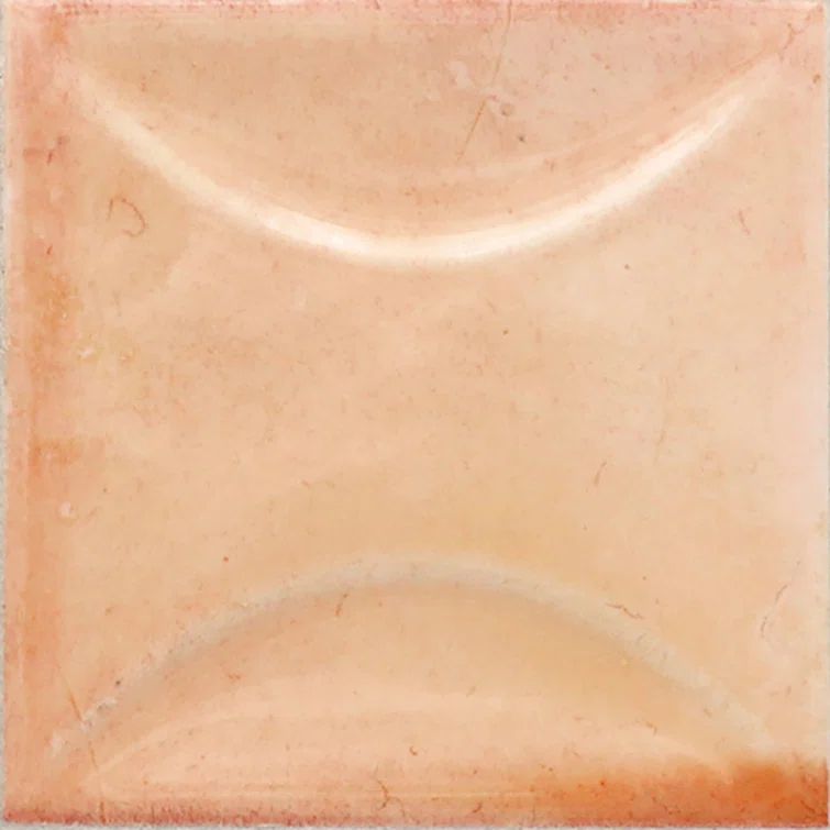 Antiek 4'' x 4'' Glossy Pink Ceramic Wall Tile