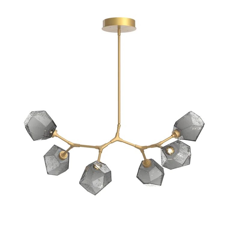 Gem Modern Branch Crystal & Brass 29" Dining Chandelier
