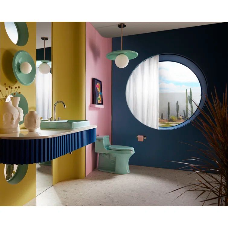 Spring Green Ceramic Rectangular Vessel Bathroom Sink