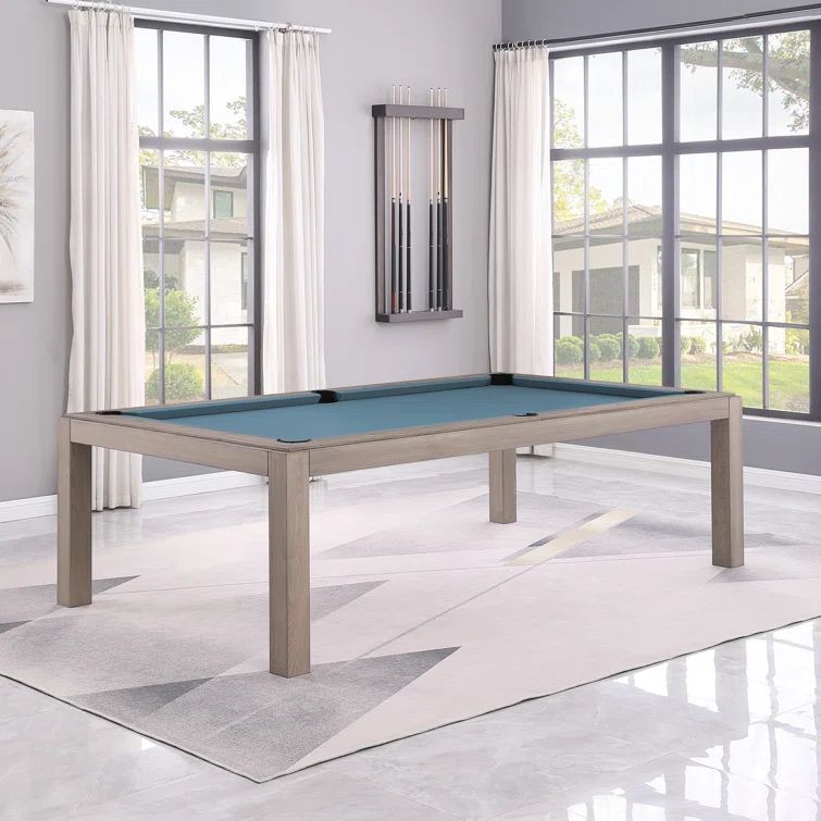 Olivia Graywash Ash 8ft Pool Table with Powder Blue Felt