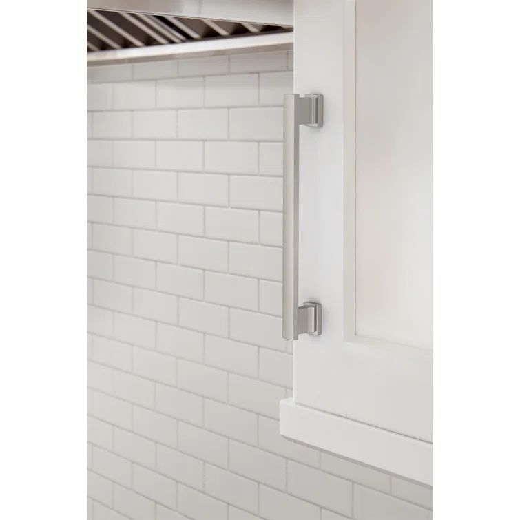 Triomphe Satin Nickel Modern Cabinet Pulls with Mounting Hardware
