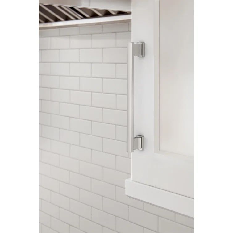 Polished Chrome Modern Cabinet Pull with Mounting Hardware