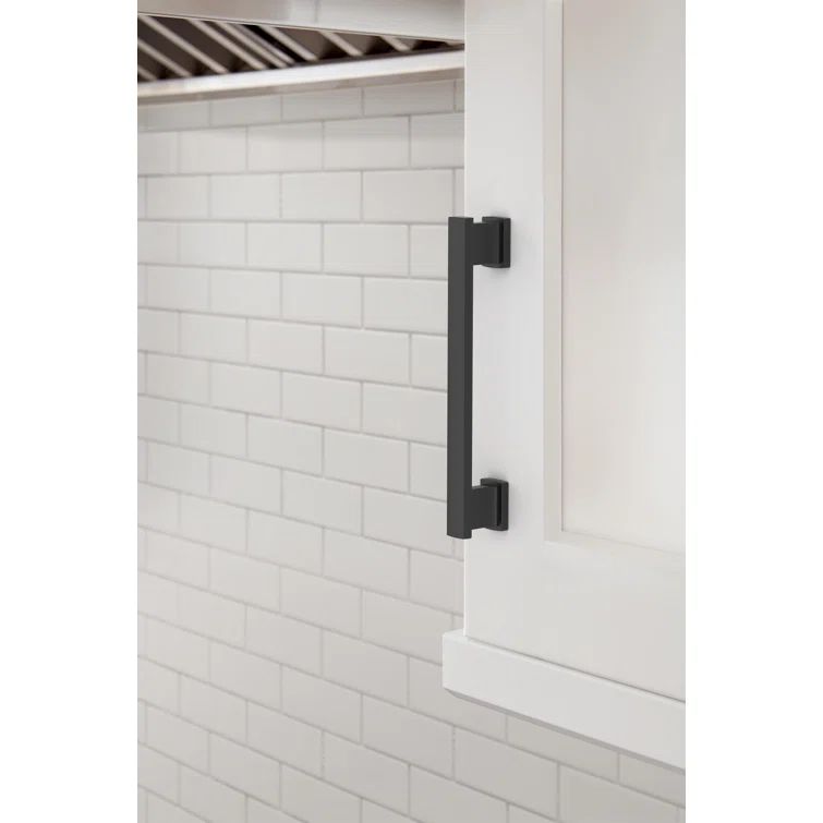 Matte Black Modern Cabinet Pull with Mounting Hardware