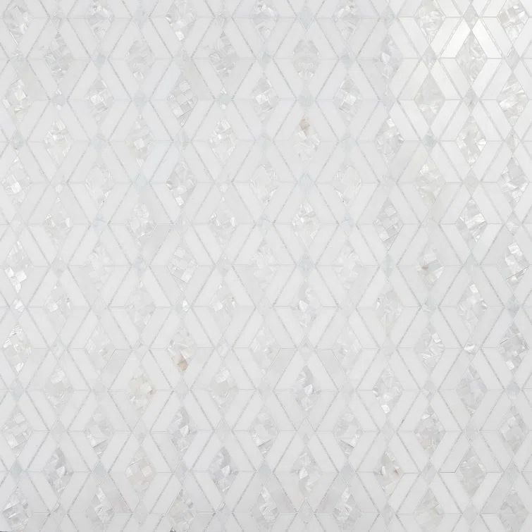 Spencer 10-inch White Polished Marble Mosaic Tile
