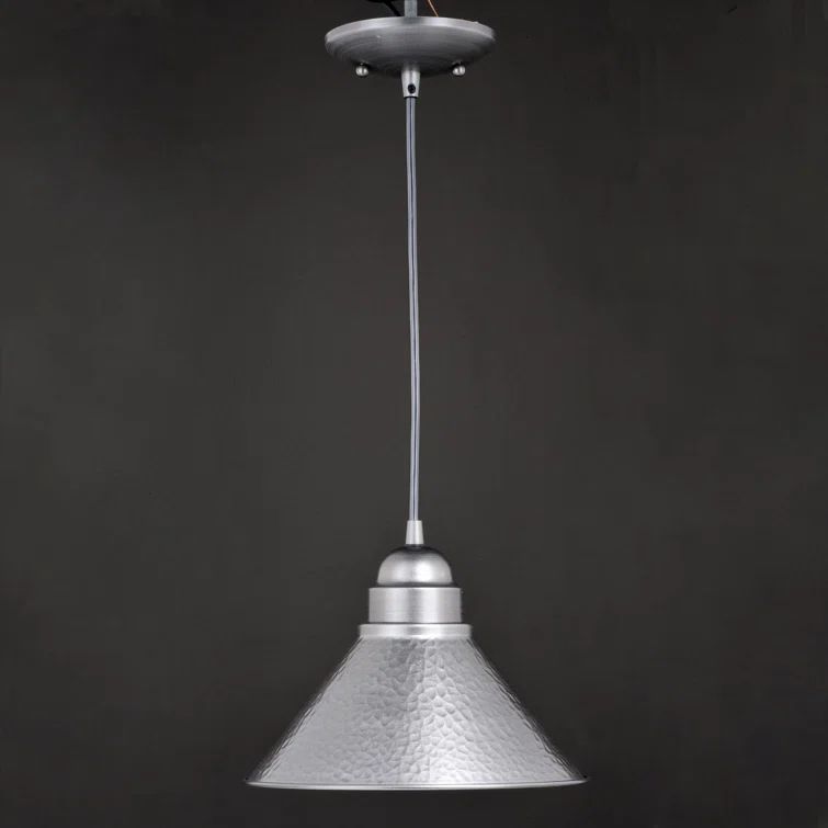 Aged Iron and Gold Farmhouse 10" Outdoor Pendant Light