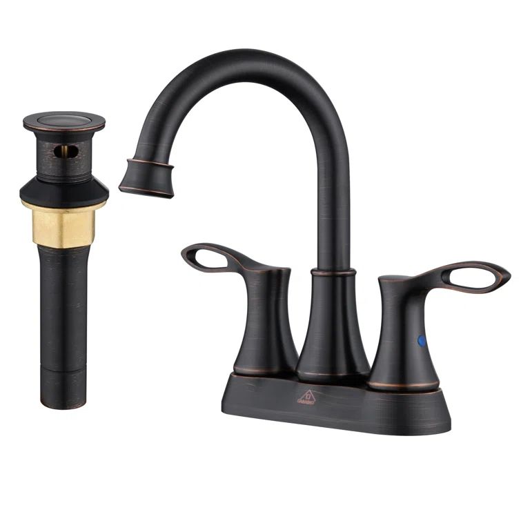 Oil Rubbed Bronze 4-Inch Double Handle Bathroom Faucet Kit
