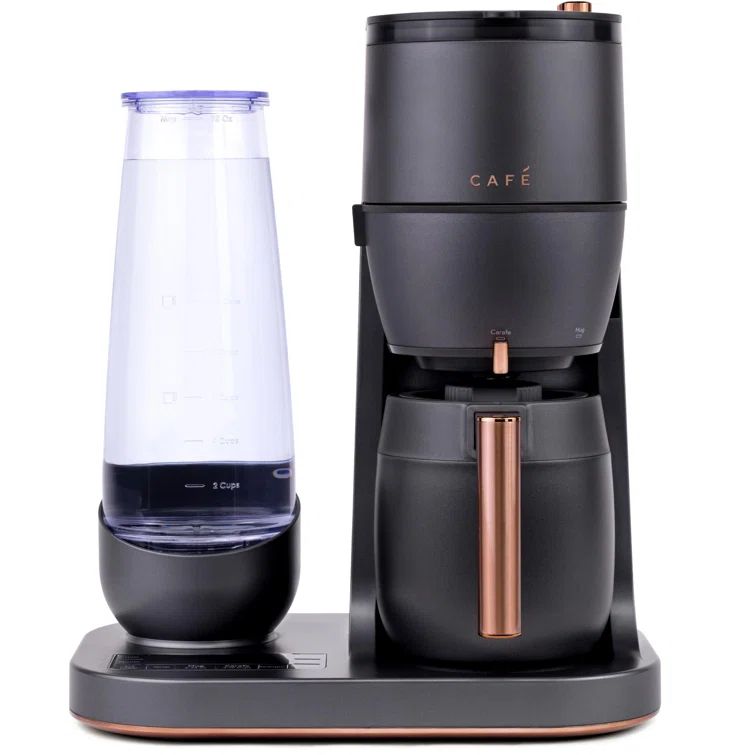 Matte Black Stainless Steel Programmable Coffee Maker with Thermal Carafe