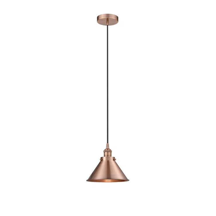 Antique Copper Mini Pendant Light with Glass Shade