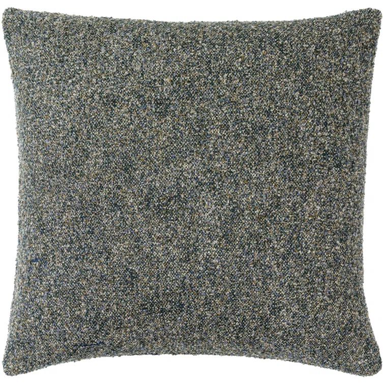 Gray Textured Square Throw Pillow with Polyester Fill