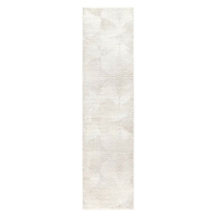 Maya Ivory High-Low Texture Rectangular Runner Rug