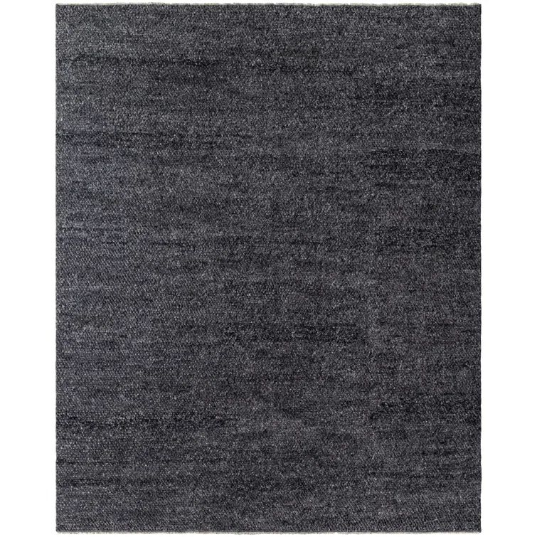 Hand-Knotted Black Wool 8' x 10' Area Rug