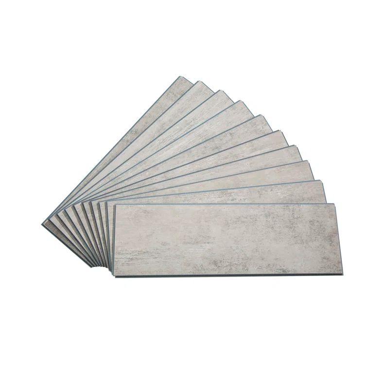 Wind Gust Gray Vinyl Waterproof Interlocking Wall Tiles, 22.8 in x 7.31 in