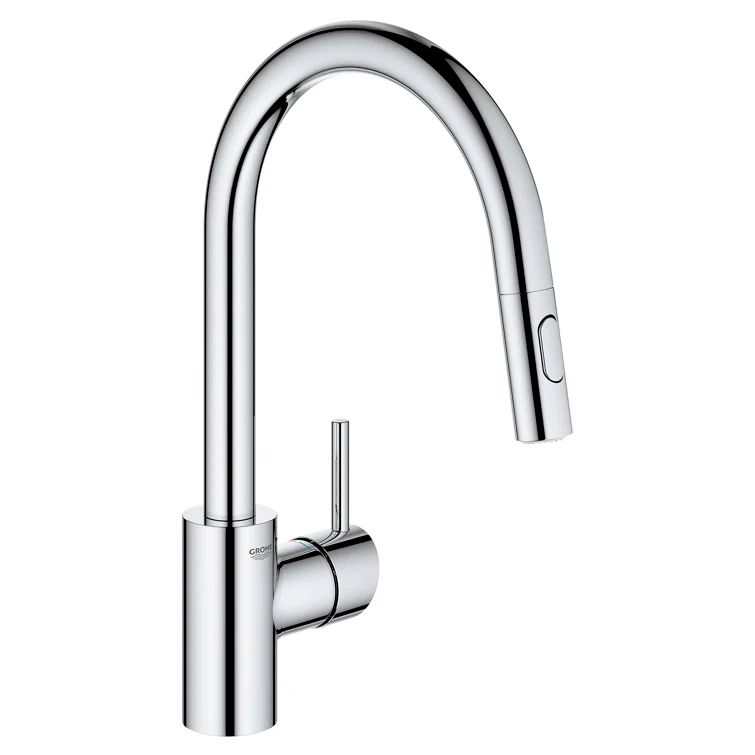 15-Inch Chrome Stainless Steel Kitchen Faucet with Pull-out Spray