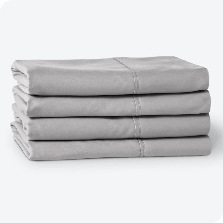 Light Gray Cotton Hypoallergenic Standard Pillowcases Set of 4
