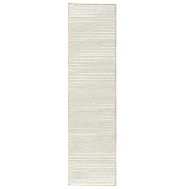 Layne Cream Beige Tufted Washable Synthetic Runner Rug