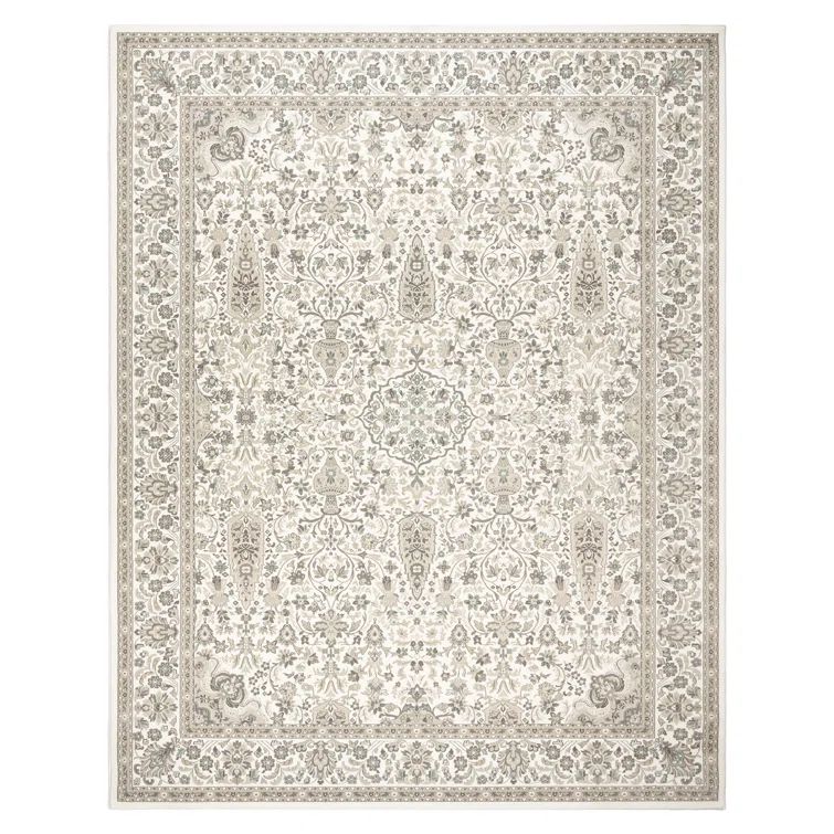 Vernon Gray Tufted Rectangular Synthetic Area Rug 6' x 9'