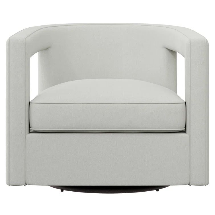 Alana Beige Linen Swivel Barrel Accent Chair