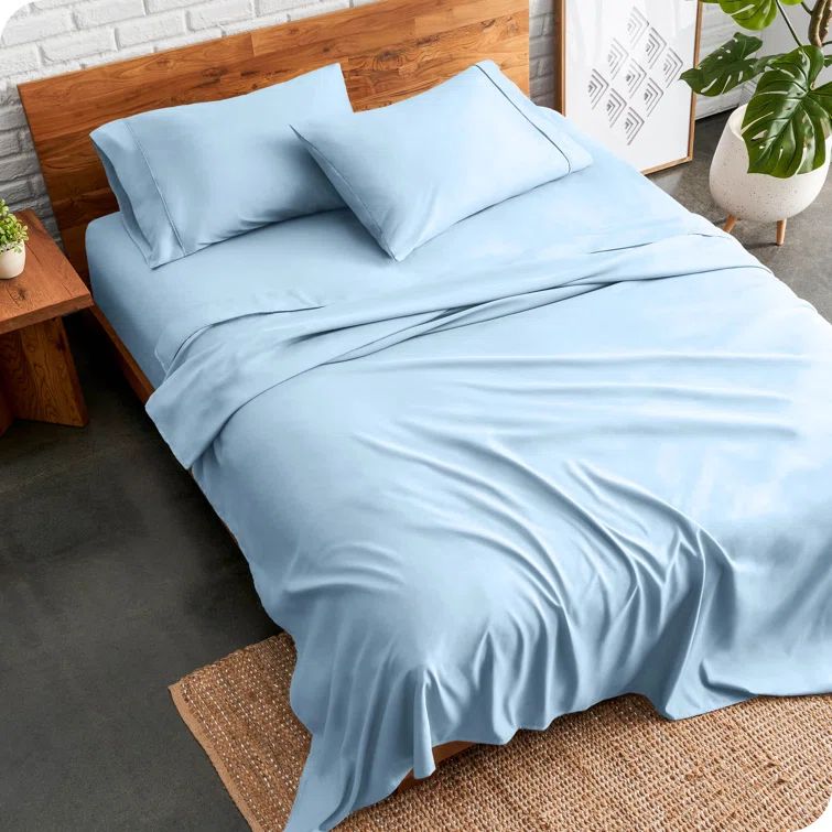 Light Blue Queen Deep Pocket Ultra-Soft Microfiber Sheet Set